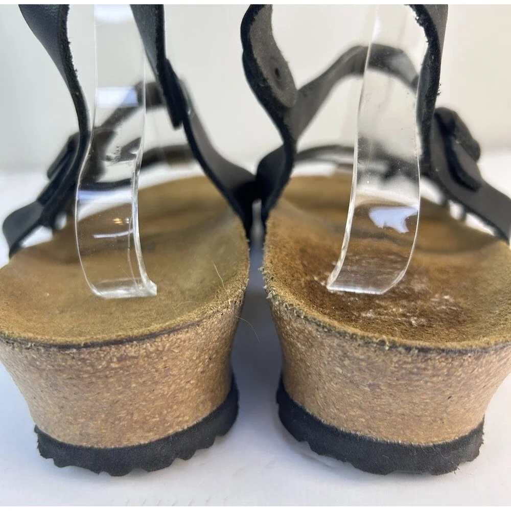 Birkenstock Papillio Leather Sandals  Women's 41 US 10-10.5  Platform Cork Black